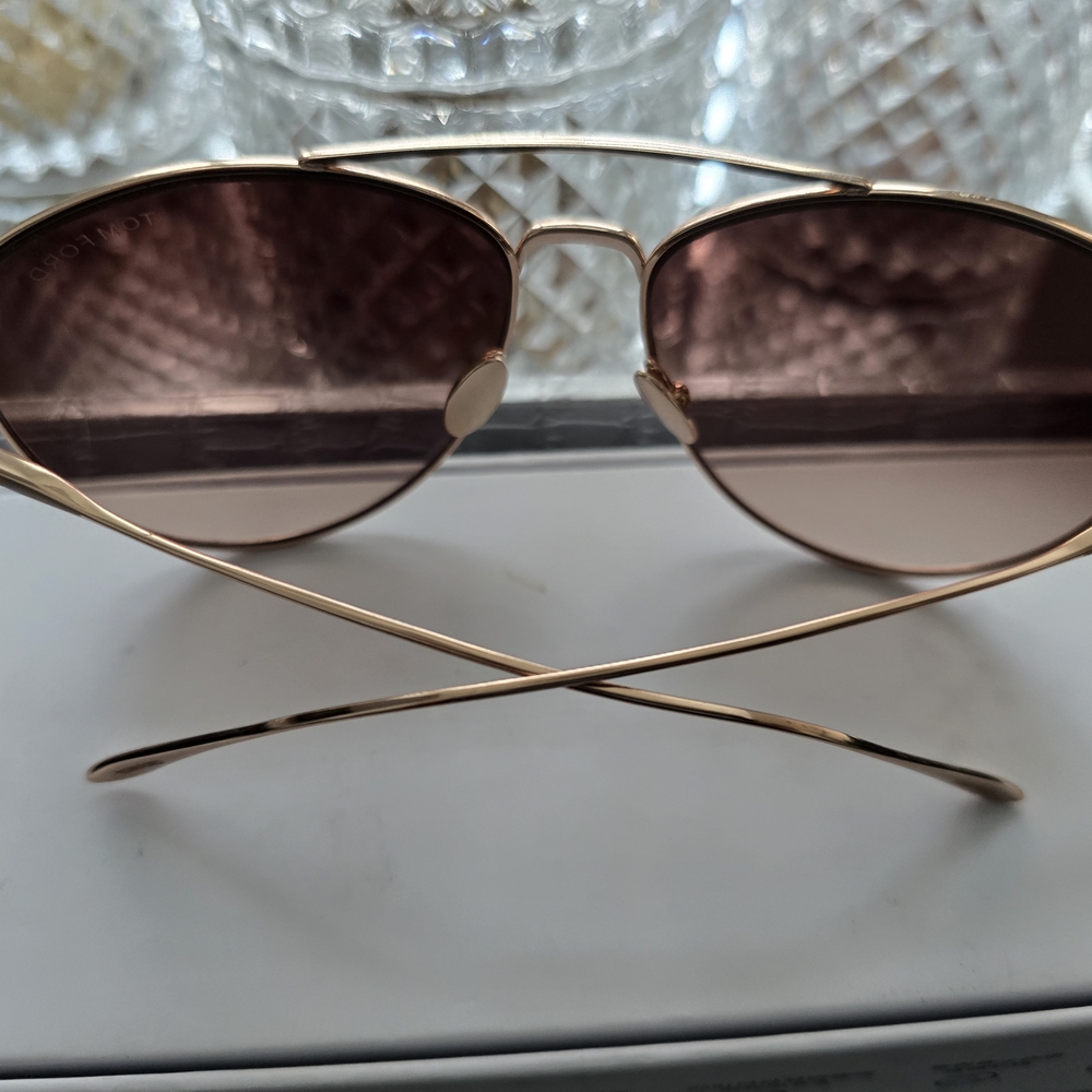 Used Tom FORD Stylish Gold Aviator Sunglasses